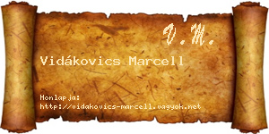 Vidákovics Marcell névjegykártya